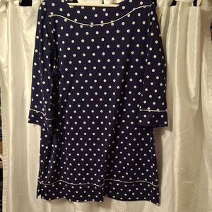 Lands' End Blue Dress with White Dots 1X